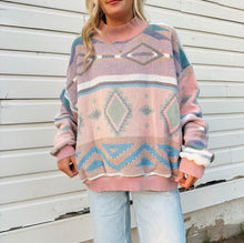 Load image into Gallery viewer, pink patterned mockneck
