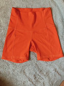 Orange lulu biker shorts!!