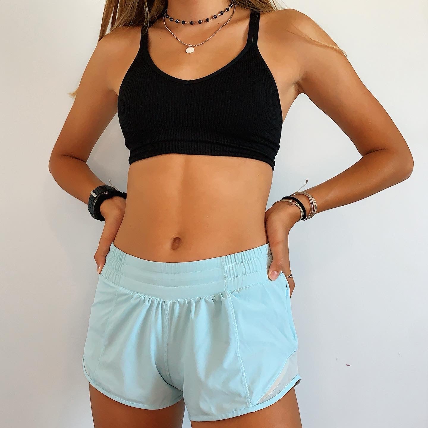 Light blue lululemon sales hotty hot shorts