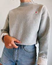 Load image into Gallery viewer, gray striped champion crewneck
